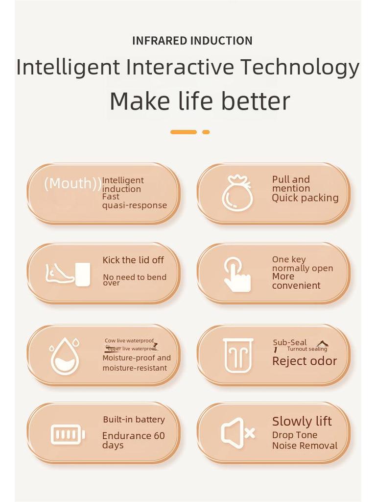 18L Smart Induction Trash Bin for Bedroom