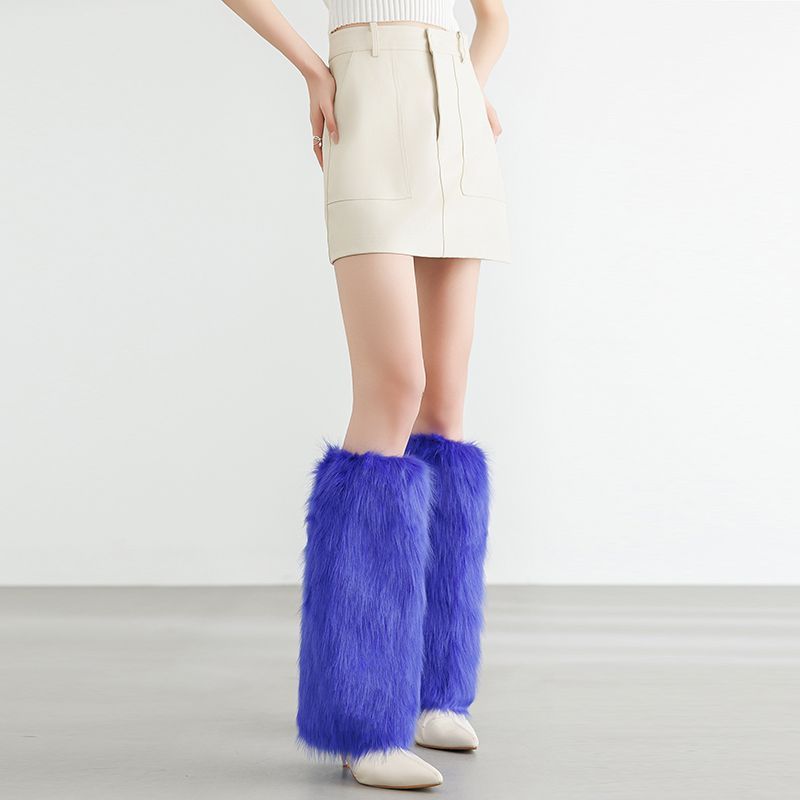 Couvre-bottes en fausse fourrure, couvre-chaussettes courts, couvre-jambes en peluche d'automne et d'hiver, couvre-chaussures longs polyvalents en fourrure de renard, couvre-jambes