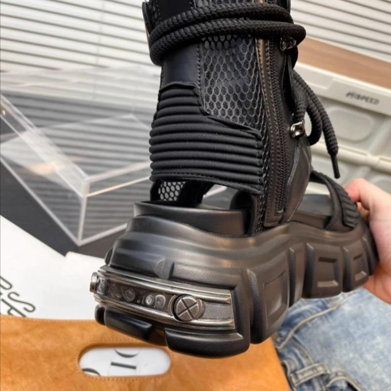 Fashion Fashion British Style Motorcycle Boots with Thick Sole,increased Height,personalized Handsome Punk Style,comfortable Botas Mujer
