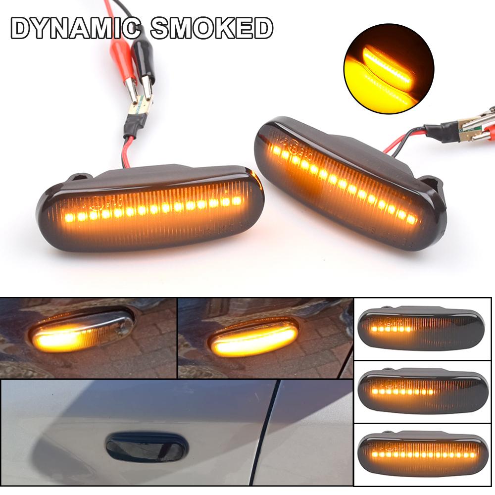 2Pcs Dynamic LED Turn Signal Side Marker Light Repeater Lamp For Fiat Panda MK2 MK3 Grande Punto Abarth Doblo Fiorino Linea Idea