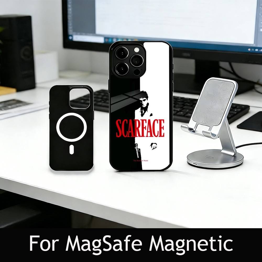 S-Scarface T-Tony Phone Case For iPhone17,16,15,14,13,12,11 Plus,Pro Magnetic with Magsafe Wireless Charging