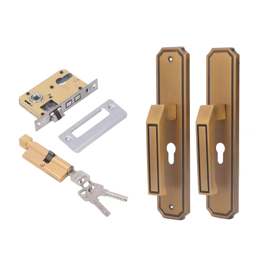 Vordere Außentürgriff-Garnitur Aluminiumlegierung Leise Haustürgriff-Schloss mit Schlüsseln für Schlafzimmer Hotel Balkon