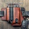 Tool Pocket Multifunctional Storage Wear Resistant Durable Outdoor Camping Sports Pocket Tool Leather Case Flashlight Cover