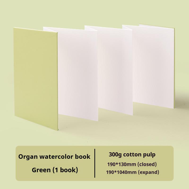 Borrence 300Gsm Watercolor Folded Drawing Pad Organ Sketch Paper Notebook Mini Sketchbook for Artist Watercolor Journal Drawing