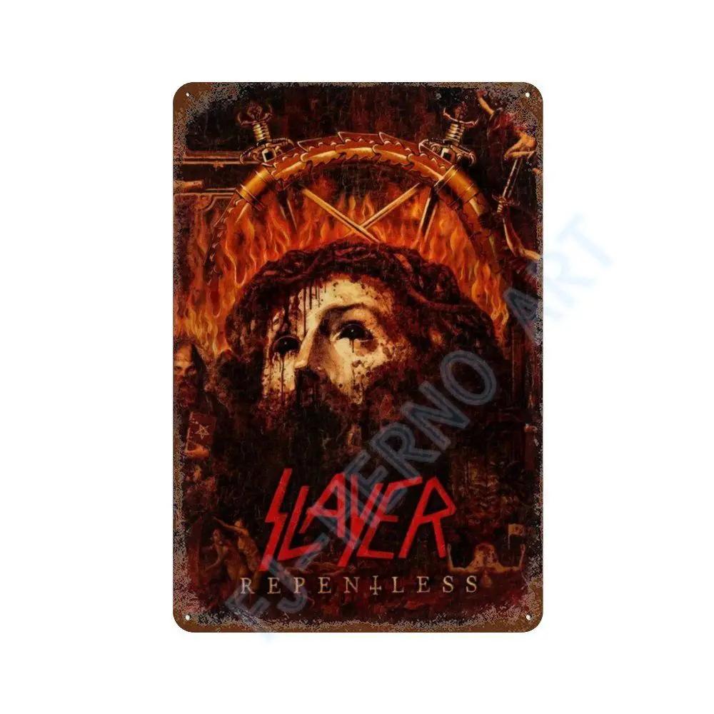 Vintage Slayer Heavy Metal Album Plakát Kovový Plechový Značka Deska Severské Nástěnné Umění Talíře pro Domácí Dekoraci Pokojů Dárky pro Kluuka