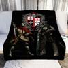 Medieval Knights Templar Patterns Blanket Retro Style Flannel Blanket Cosy Lazy Couch Cover Blanket Super Soft Sheet Mattresses