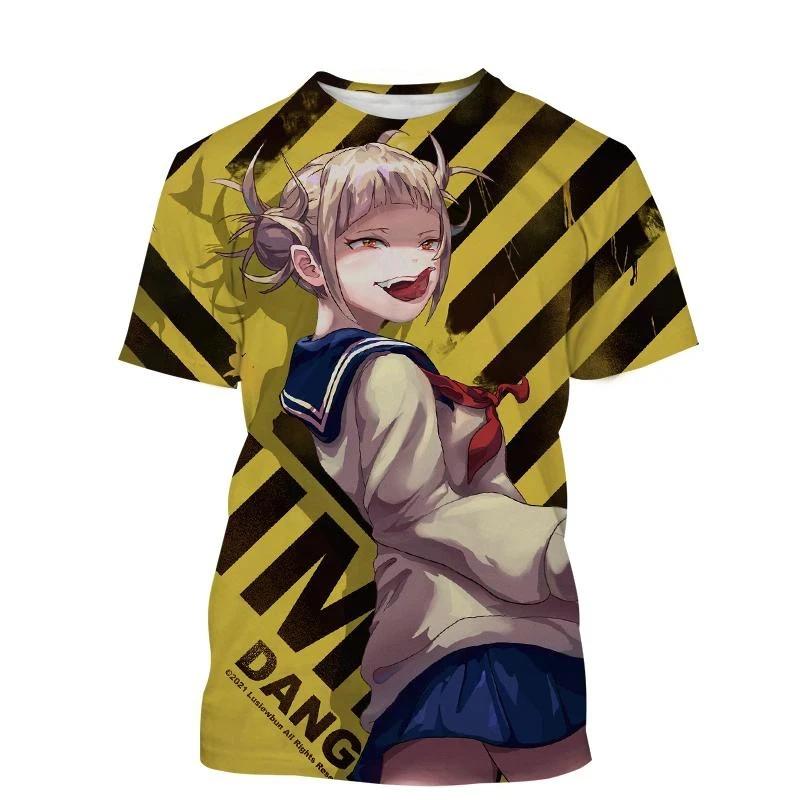 Anime Character Himiko Toga 3D Print Man/ Women Casual Fashion O Neck T-shirts Short Sleeve Tops Fashion Unisex Clothing