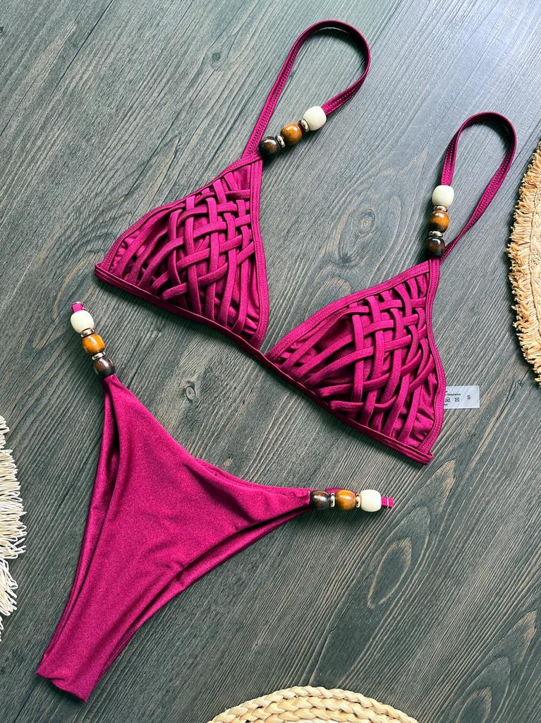 1011 popular bikini European and American solid color sexy split swimsuit women's hot sale