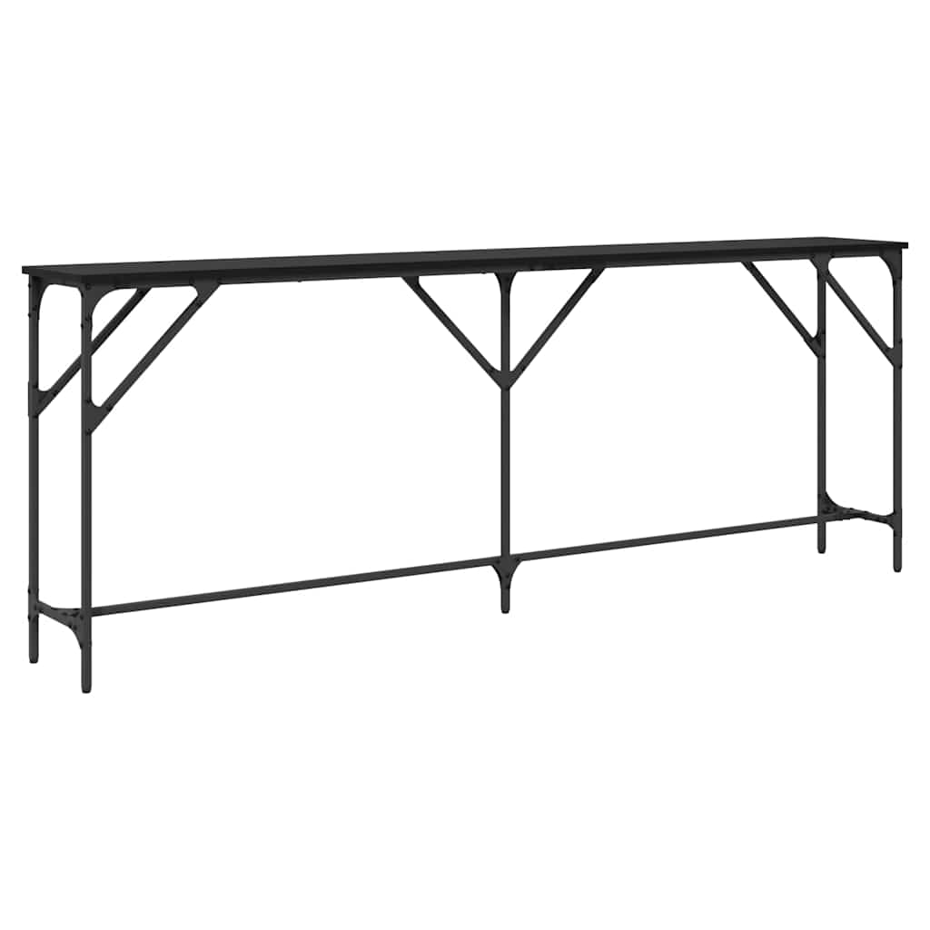 Console Table Black Oak Effect 200 X 29 X 75 Cm