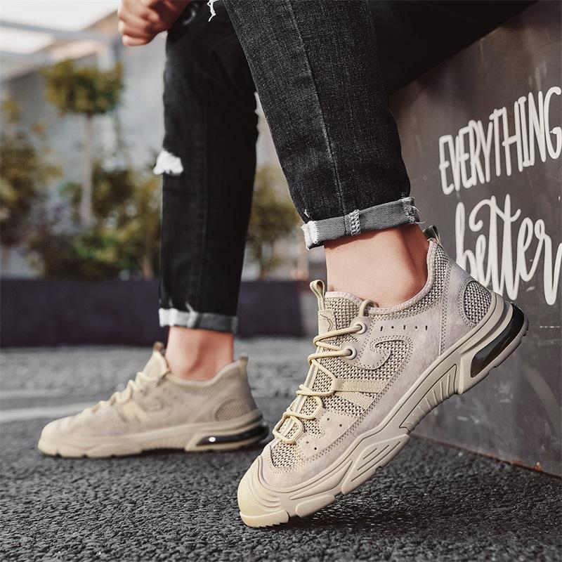 Fashion Outdoor Walking New Men Casual Shoes Summer Breathable Thin Driving Shoes Beach Vacation Mesh Shoes Feet Anti Slip Sports Shoes