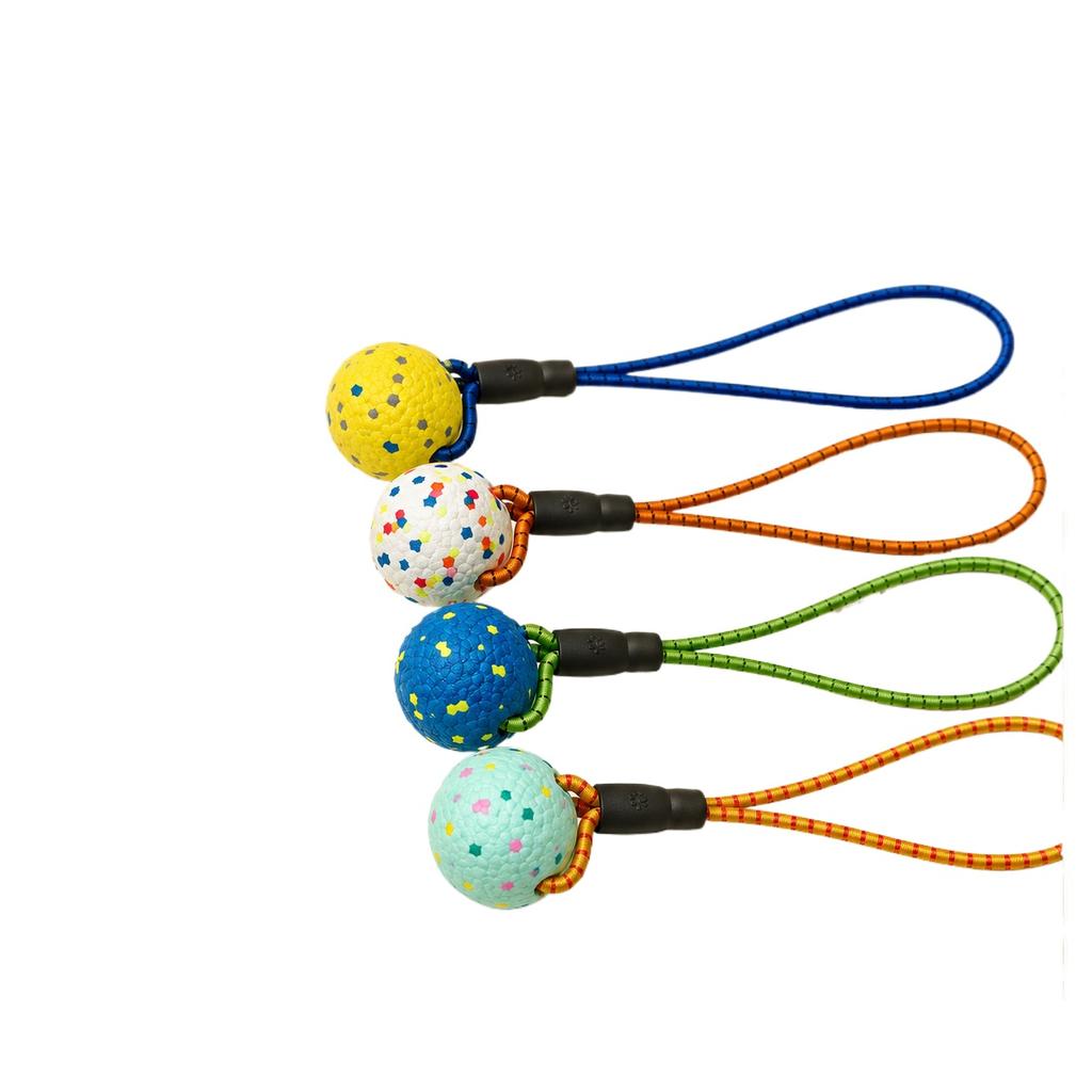 ETPU Elastic Rope Ball Pet Toy for Dog Interaction Tug-of-war Throwing Catching Durable Chew-resistant Rebounding Training Ball