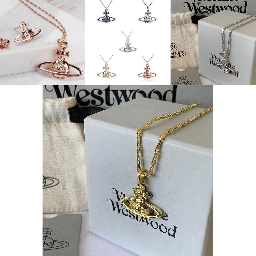 Vivienne Westwood Suzie Collection Embossed Silver Necklace And Bracelet U-shaped And Geometric Design Copper Material Electroplated Collarbone Chain