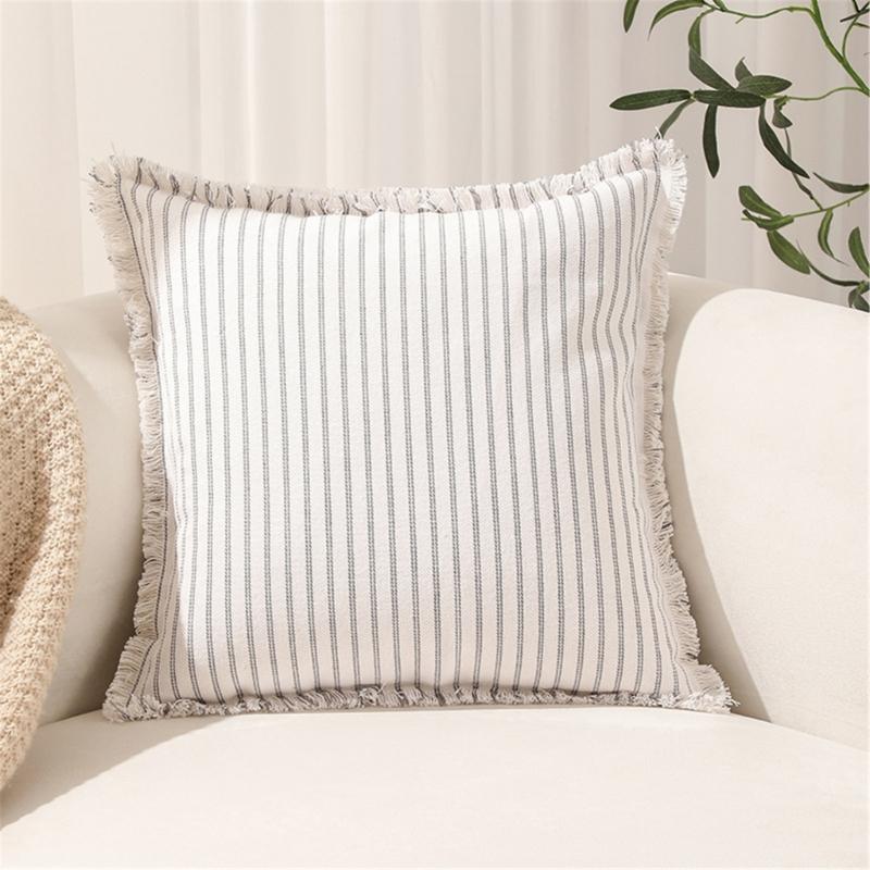 Decorative Pillowcase Cushion Cover Textured with Color Stitching for Couch or Living Room Sofa Bed Decoration