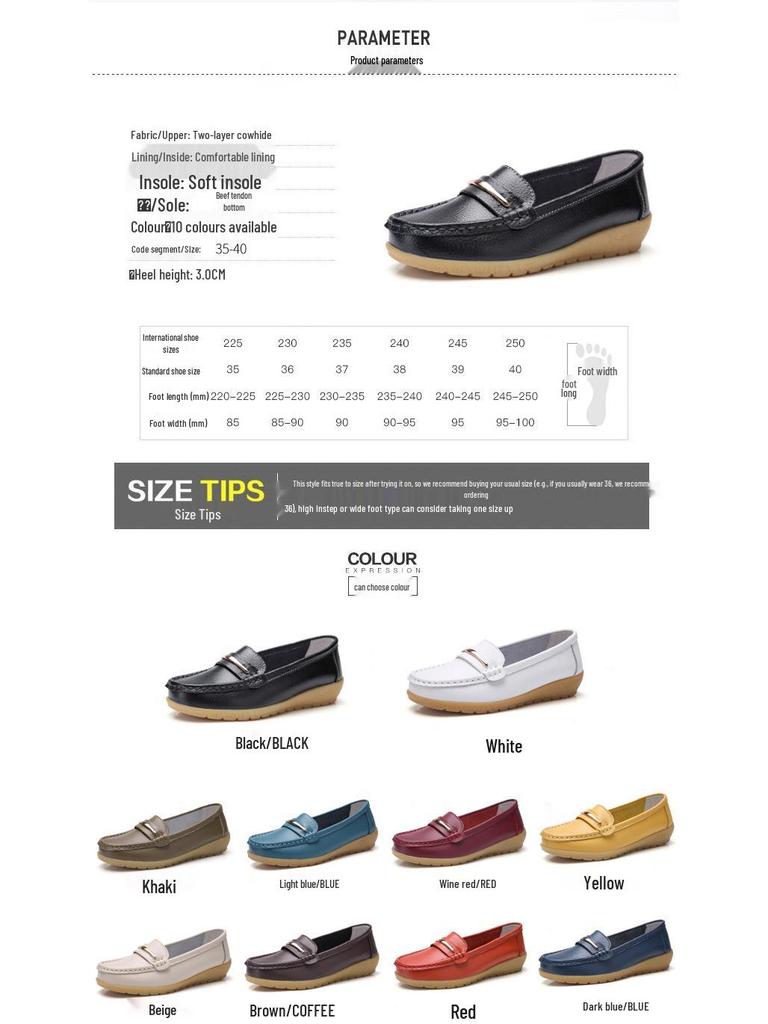 2025 Women's Genuine Leather Cowhide Wedge Heel Shoes - Soft Sole for Middle-Aged & Elderly Moms