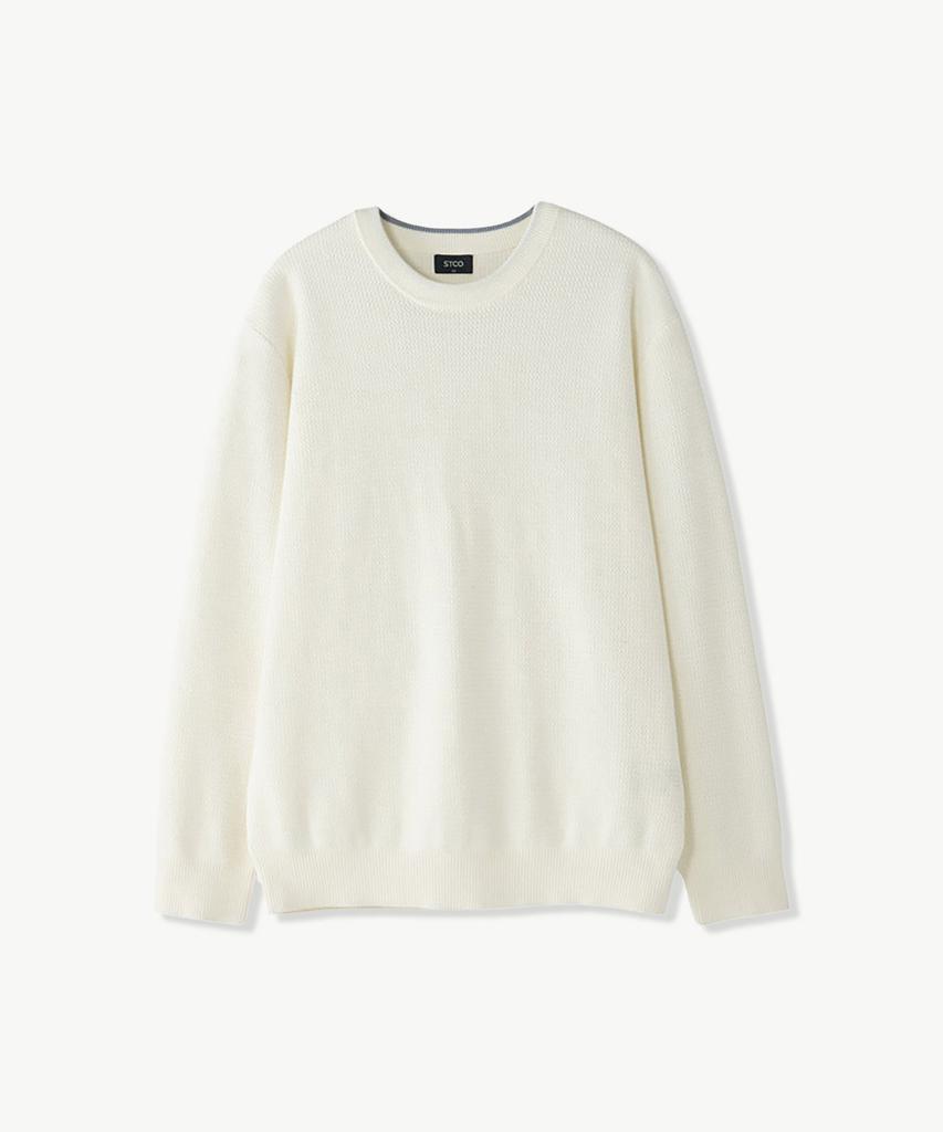 STCO Modified Knit Round Knit Ivory (Basic Fit)_Sktva01Nsi