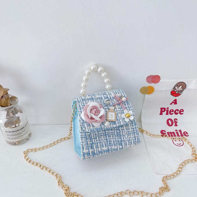 Adorable Children's Bowknot Crossbody Bag Fashionable Floral Design For Girls