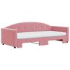 VidaXL Lit de jour avec gigogne et matelas rose 90x200 cm velours 3197328