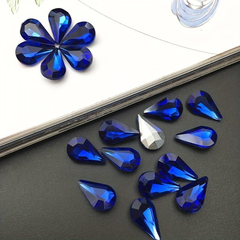 

20 шт. Яркие хрустальные стразы в форме капли, 8x13 мм, граненые стеклянные бусины в ассортименте цветов для DIY поделок, нейл-арта, изготовления ювелирных изделий 20pcs синий