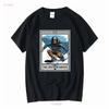 The Snowboarder Tarot Card T Shirt Snowboarding Vintage Washed Soft Top For Everyday Wear Versatile Breathable Casual