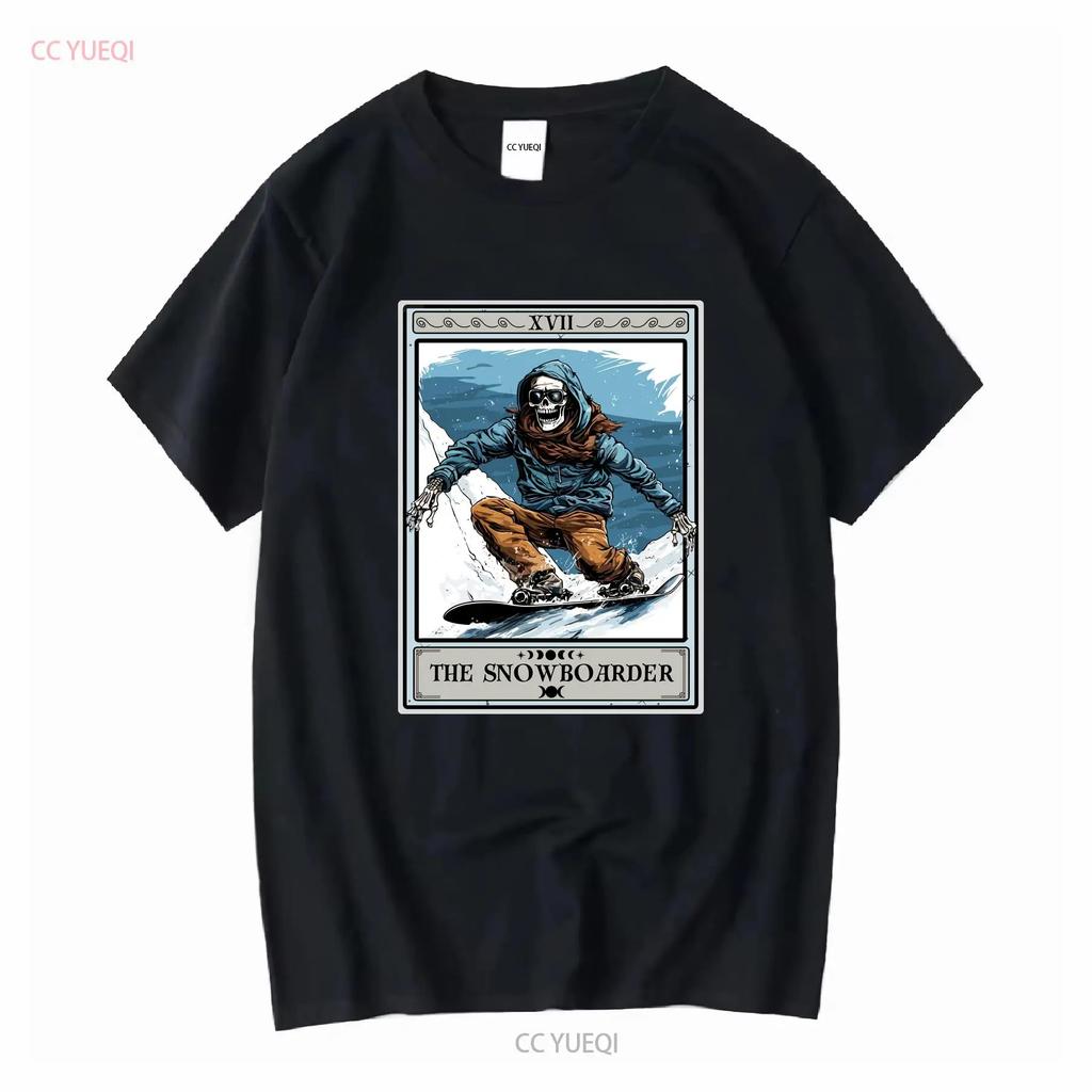The Snowboarder Tarot Card T Shirt Snowboarding Vintage Washed Soft Top For Everyday Wear Versatile Breathable Casual