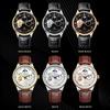 Men's Fully Automatic Mechanical Watch Tourbillon Hollow Dial 24-hour Moon Phase Window Business Waterproof Noctilucent Men's Fashion Mechanical Watch