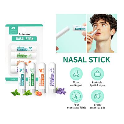 Stick Nasale Confezione da 4 Effetto a Lunga Durata Stick Rinfrescante Ingredienti Olio Essenziale Vegetale Inalazione Nasale Olio Rinfrescante Facile