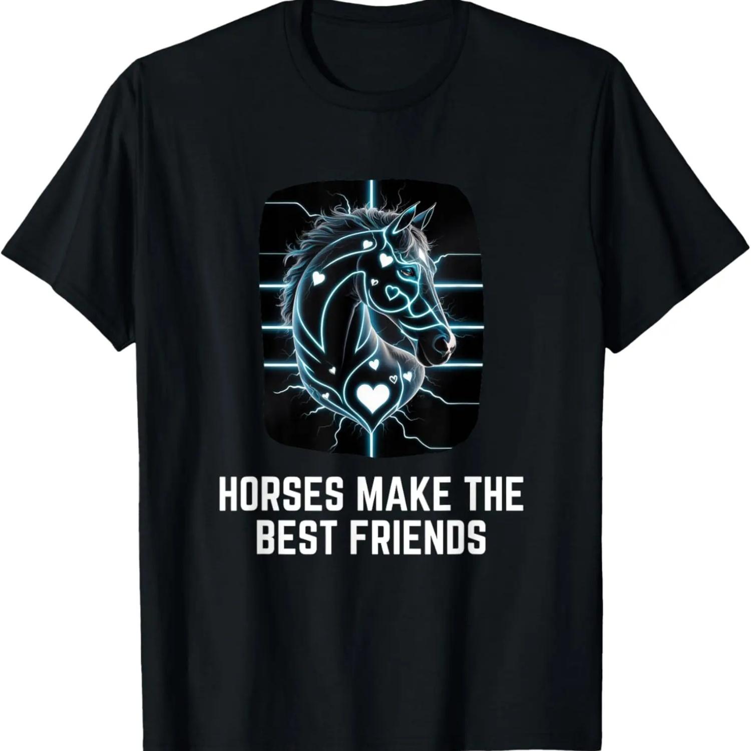 Matching Ugly Christmas Ornament Decor Xmas Horses Tree T-Shirt S
