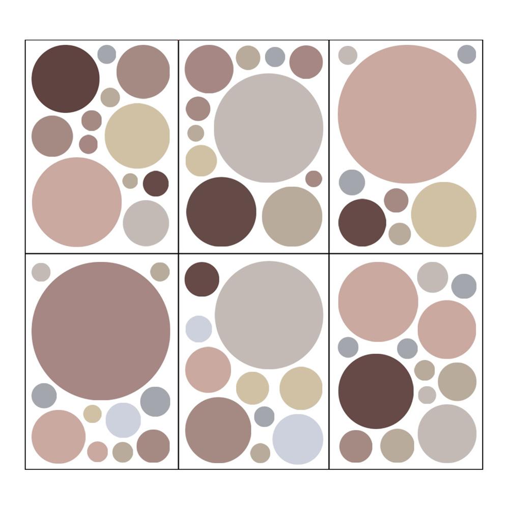 6Pcs/Set Polka Dot Pattern Decorative Wall Stickers Self Adhesive Removable PVC Decals