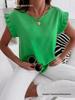 Women's Short Sleeve Round Neck Pleated Top