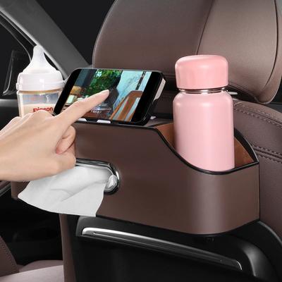Auto Multifunktionale Leder Tissue Lagerung Box Unter Sitz Niedlich Auto Rücksitz Papier Tasche Platzieren Wasser Tasse Kreative Portabilität