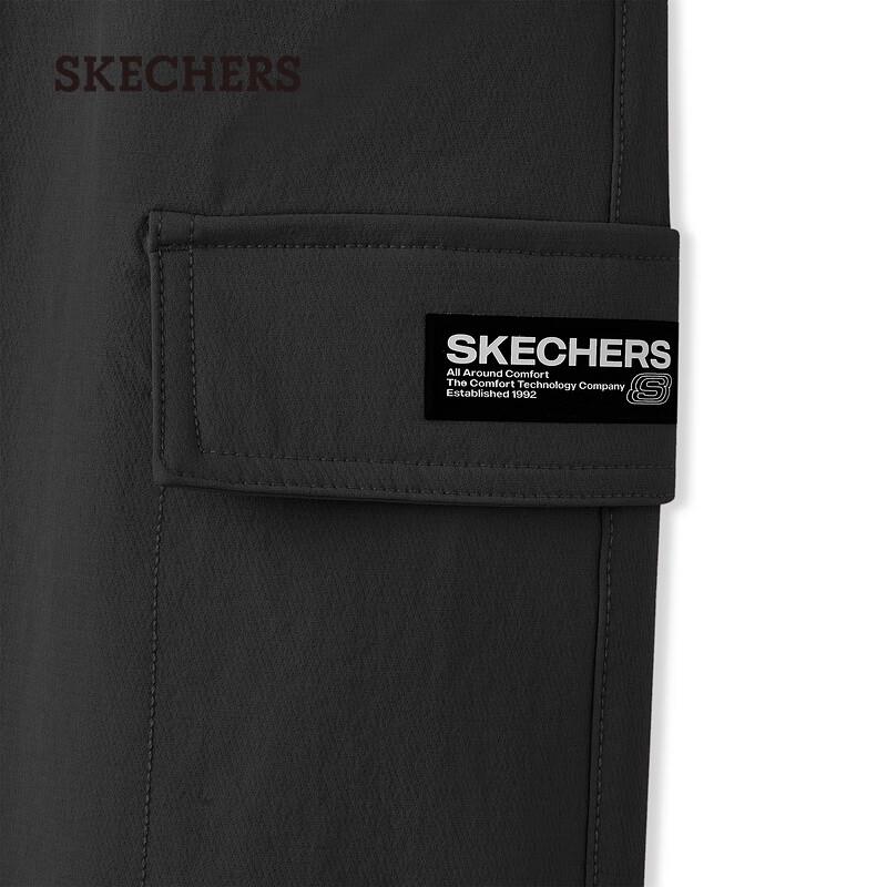 Skechers Męskie Casualowe Spodnie Sportowe o Prostym Kroju