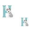 Wooden Letter - SEVI - H - 10 Cm - Animals - Wall Decoration - Mixed