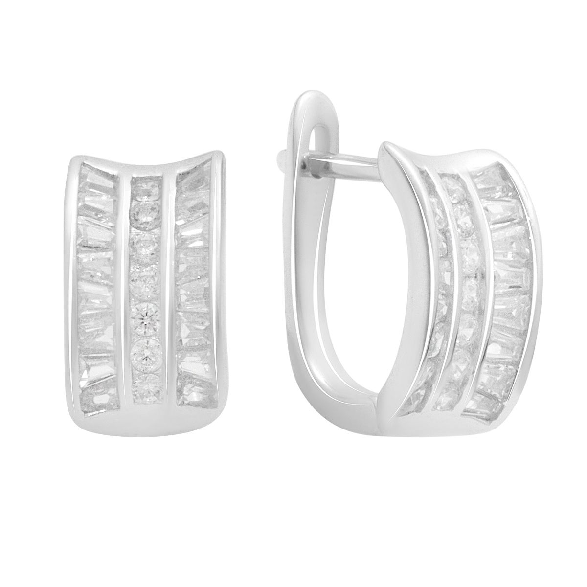 

Срібні сережки з фіанітами (2184355) білий