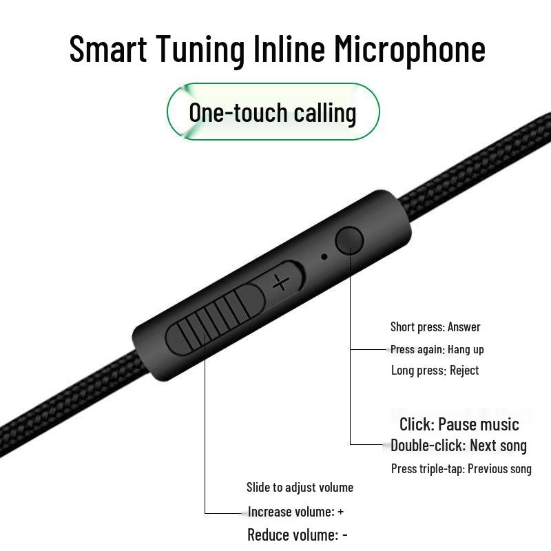 3.5mm Male to Male Over-ear Headphones with In-line Mic and Volume Control for Mobile Phones and Computers