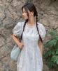 Mellotoli Frill Line Long Dress (White)