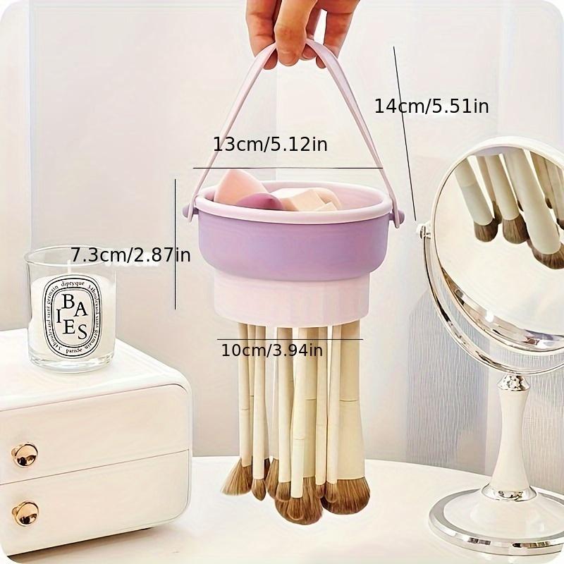 

Makeup Brush Cleaning Bowl Beauty Egg Cleaning Tool Storage Set Brush Powder Puff Dry Cleaning Silicone Drying Shelf фиолетовый