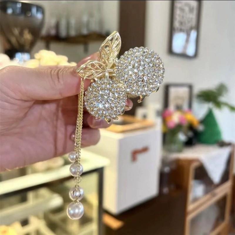 Premium sense flower tassel back head disc hairpin female one-word clip temperament twist clip grab clip headdress