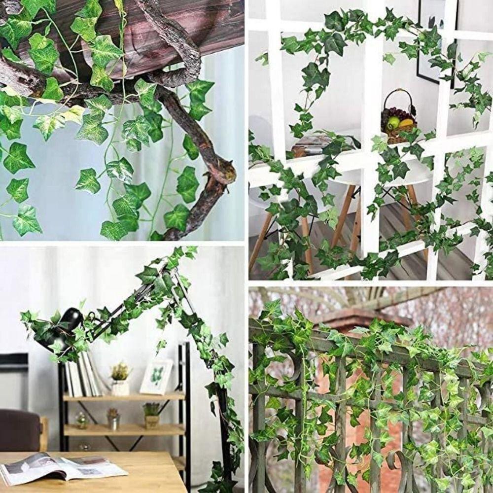 12PCS Plant Wall Artificial Plant Vine Green Hanging Garland Ivy Vine String Wedding Decoration