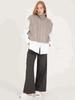 Suéteres de punto con cable para mujer, chaleco informal sin mangas con cuello alto, suéter holgado, tops cortos, prendas de punto cálidas, moda Otoño Invierno