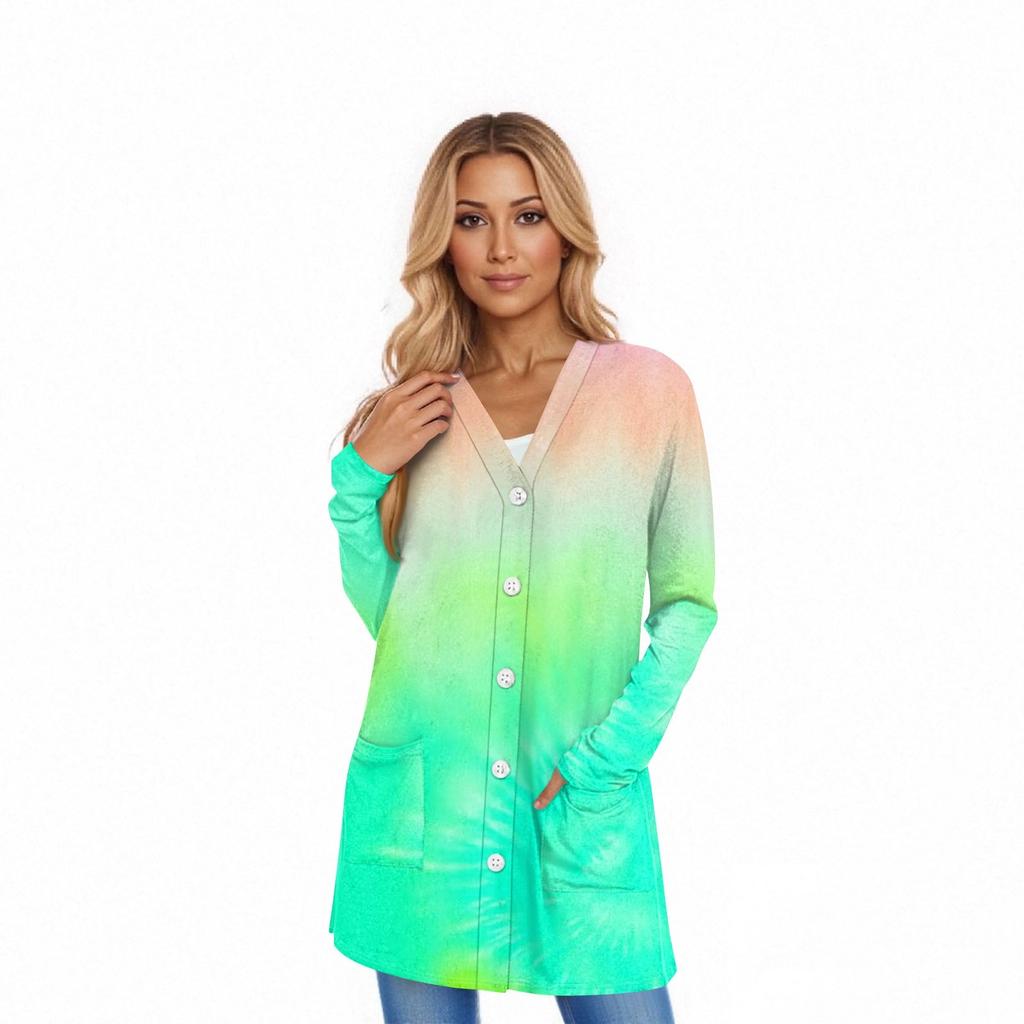 Women's Long Sleeve Cardigan Casual Jacket With Pockets Top