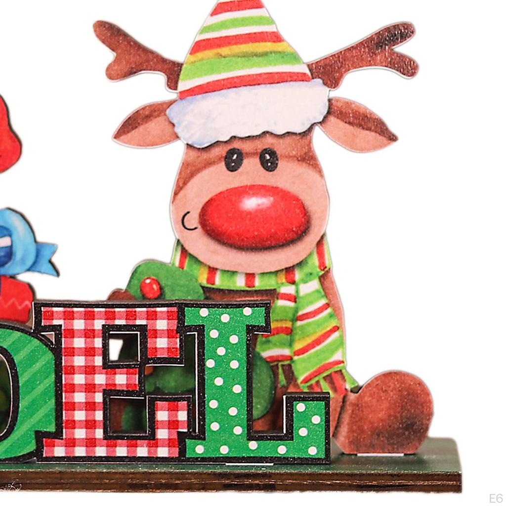 Christmas Wooden Desktop Ornament Decoration Ornaments for Holiday House