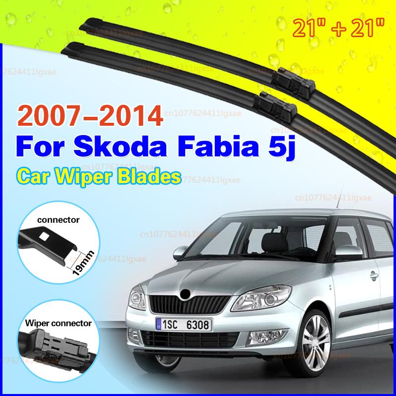 Car Wiper Blades for Skoda Fabia 2 5j 2007~2014 Front Windscreen Wipers Car Goods Stickers 2008 2009 2010 2011 2012 2013