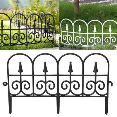Elegant Plastic European Style Guardrail Decorative Folding Fencing White Black Garden Fence