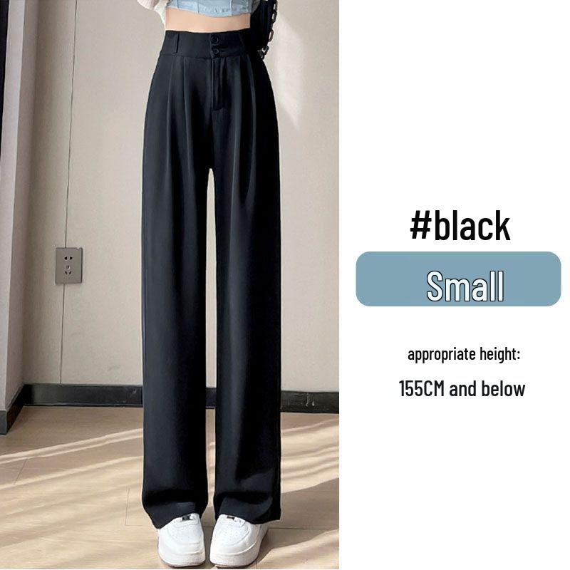 Ice Silk High Waist Chiffon Wide Leg Pants - Women's Summer Korean Style