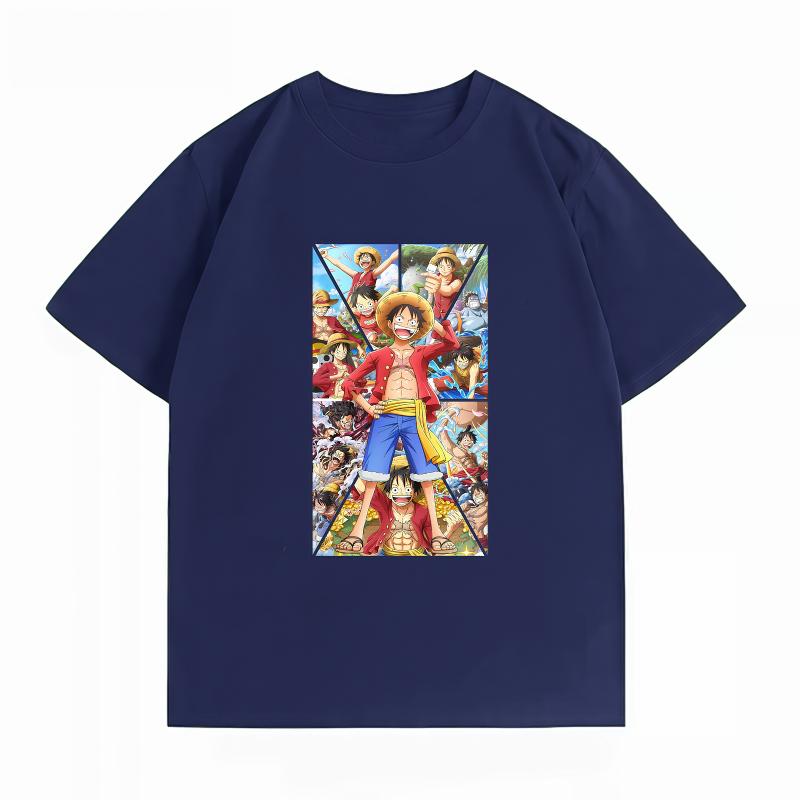 One Piece Luffy Unisexs 100 Cotton Tshirt Streetwear Fashion Anime Graphic Short Sleeve Unisexs Tops