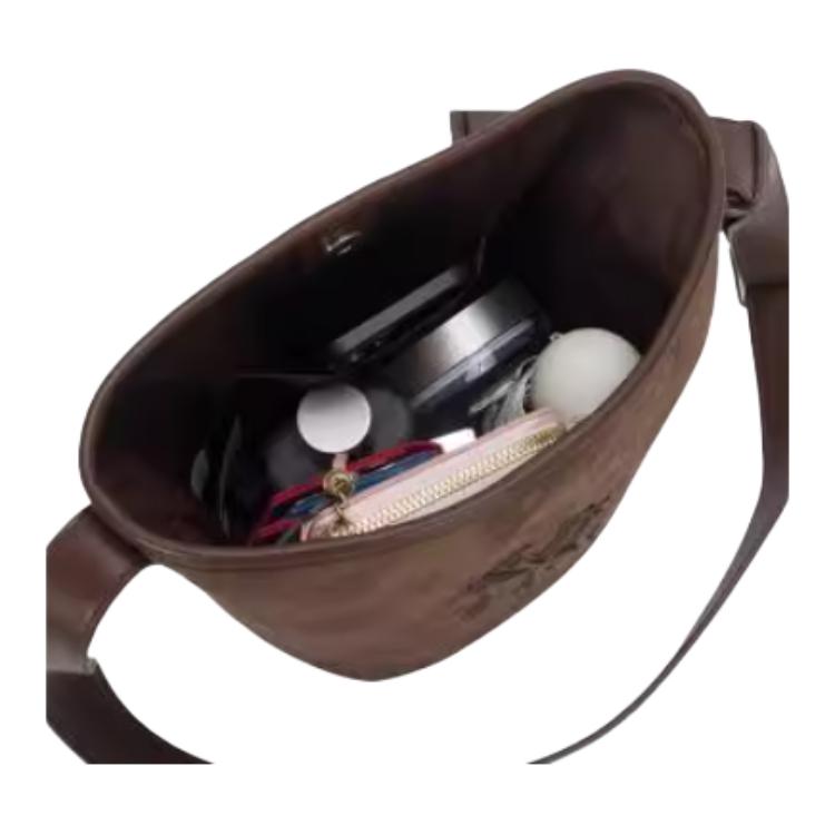 MLB 25FW New York Yankees Sports Leisure Fashion All Over Print Polyester Shoulder Crossbody Bag Women bags Brown 3ABMMC25N-50BRD