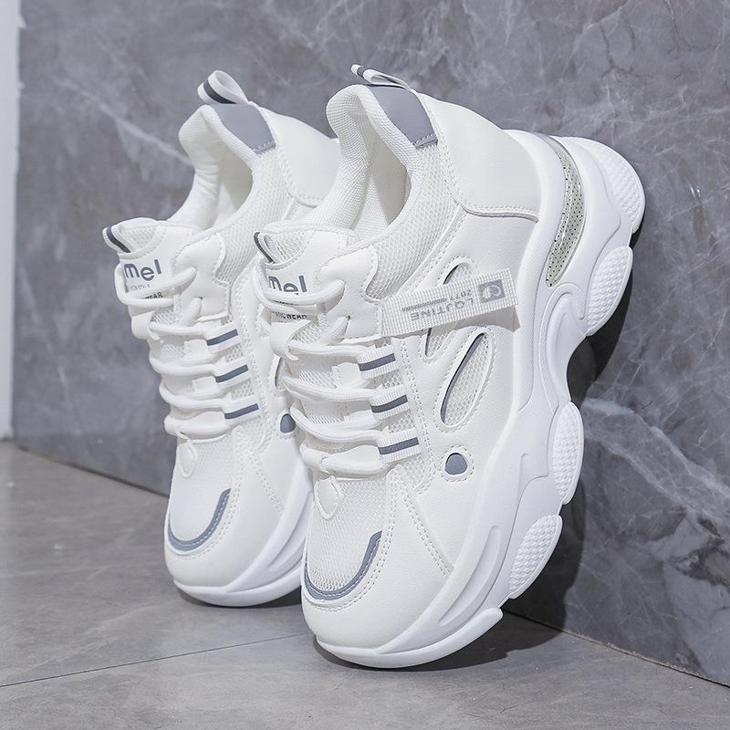 Inner height increase dad shoes women's 2025 new versatile small man thick sole comfortable breathable casual sports little white shoes
