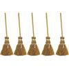 5 Pcs Witch Broomstick Set - Miniature Broom Props, Fairy Decoration, Cinnamon Broom, with White Ropes Halloween Straw Craft Decoration Witches