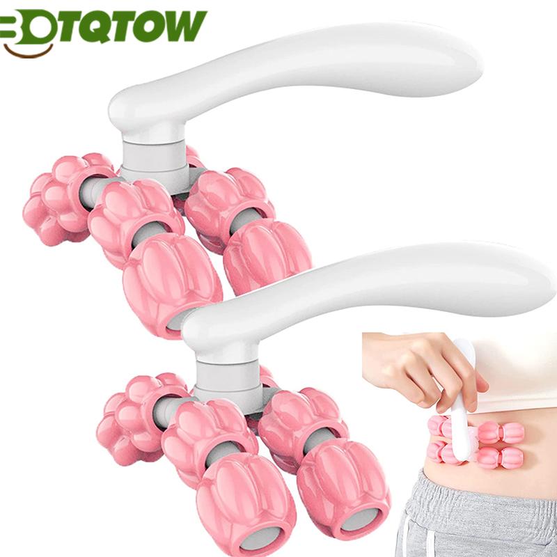 Durable And Safe 2Pcs Hand Held Massager Massager Roller For Hand Muscle Back Neck Foot Shoulder Leg Pain Relief Massage Tool Pink