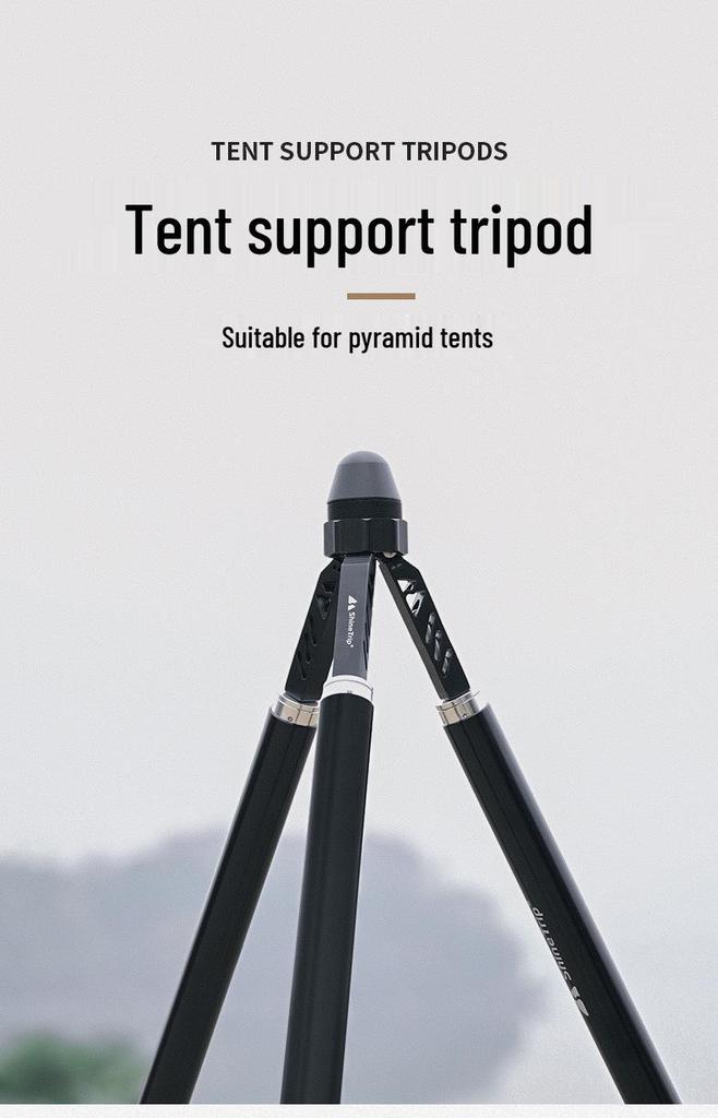 Outdoor Mountain Multi-functional Aluminum Tripod: Camping Rack & Lamp Holder